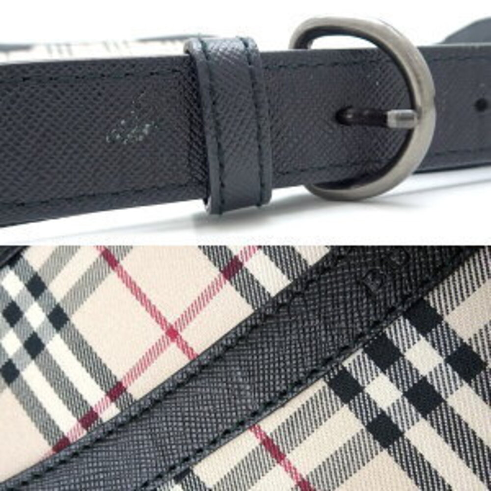 Burberry Nova Check Shoulder Bag Beige Tan Black Leather - Picture 6 of 9